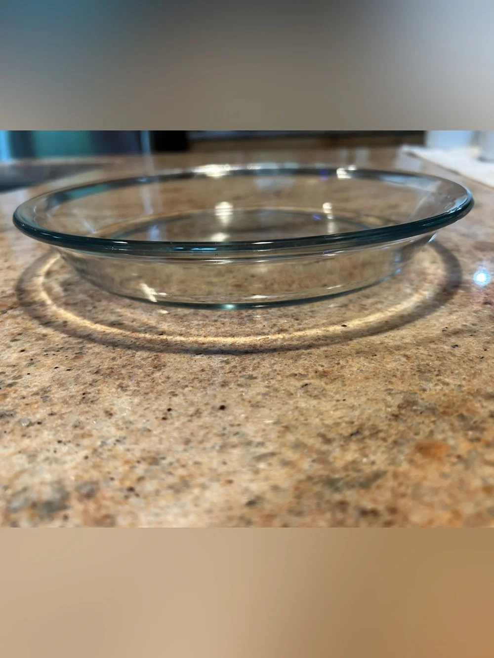 Marinex Made in Brazil Light Blue Tint Glass Pie Dish 9” Transparent Oven-Safe